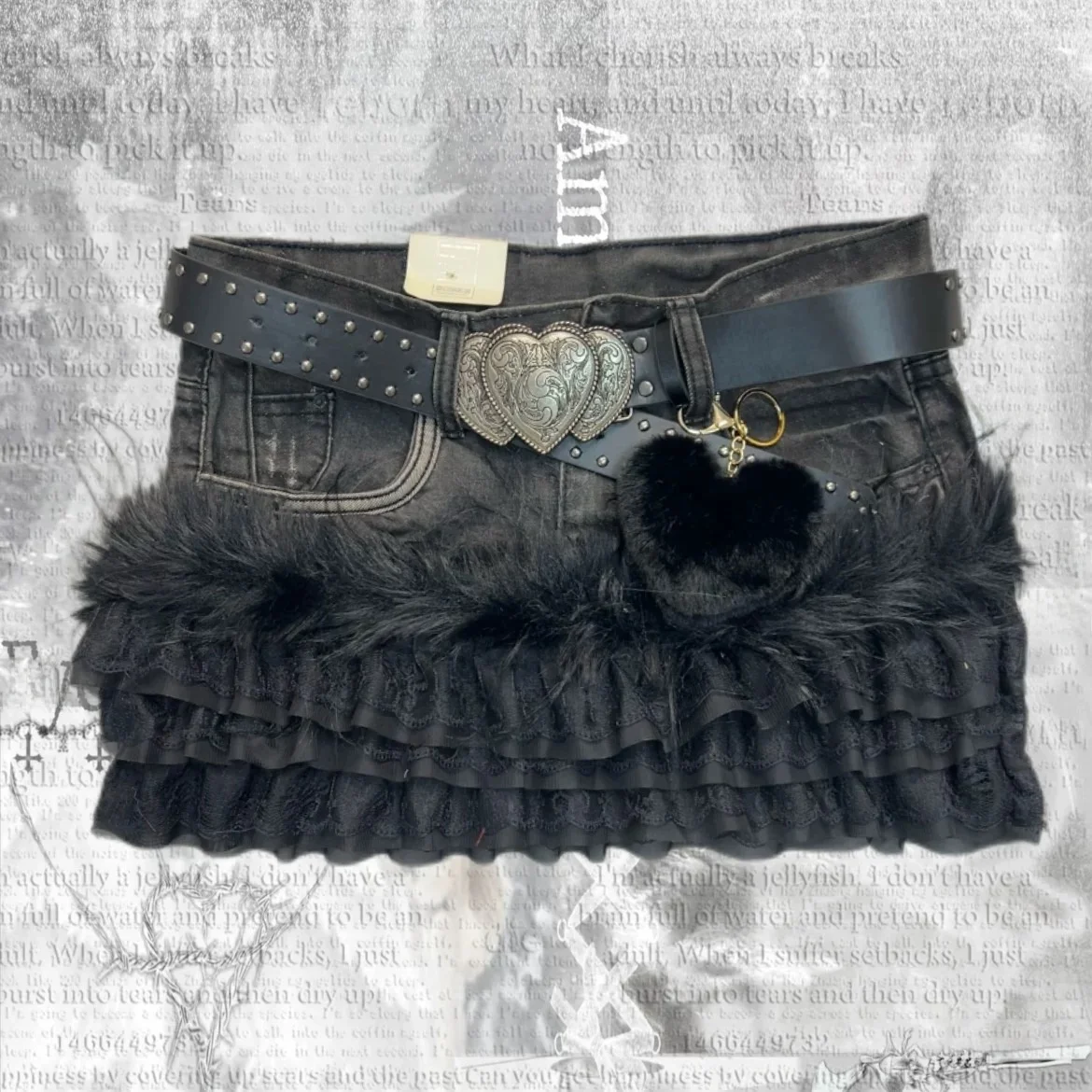 Black lace without belt