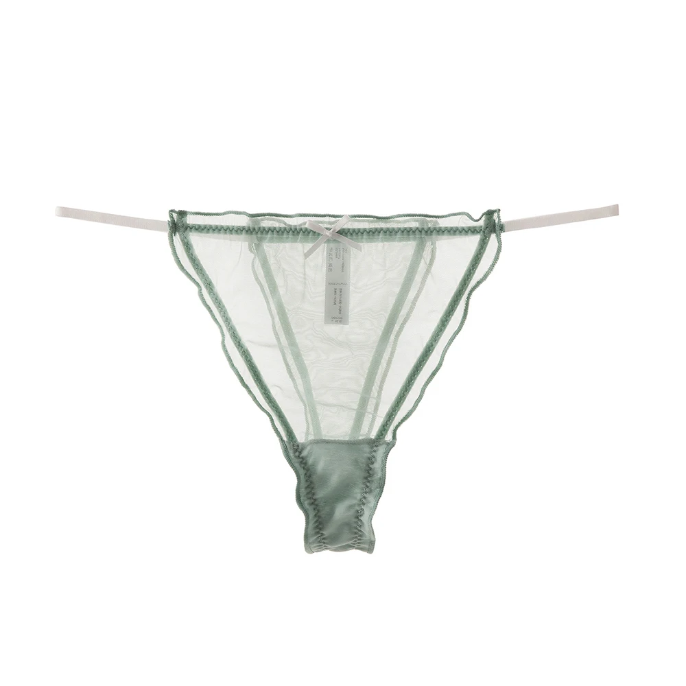 Thong Women's Mesh Transparent Pure Desire Temptation Briefs Seamless Underwear For Woman Bikini Breathable Jewel Underpants