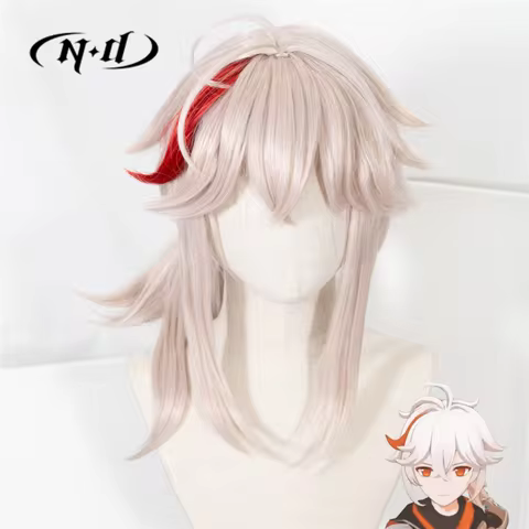 ND Kaedehara Kazuha Cosplay Wigs Genshin Impact Cosplay Hairpiece Hair Wigs Heat Resistant Synthetic for Comic Con Coser Party