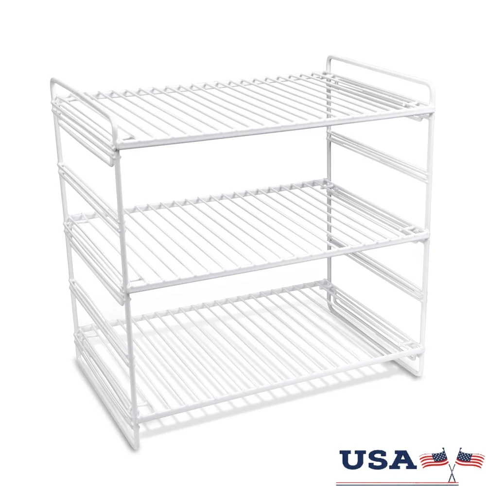 

3-уровневая регулируемая полка для хранения, органайзер, устойчивая к ржавчине подставка для кухонных инструментов, идеальный шкаф, кладовая, для домашнего использования, прочный дизайн