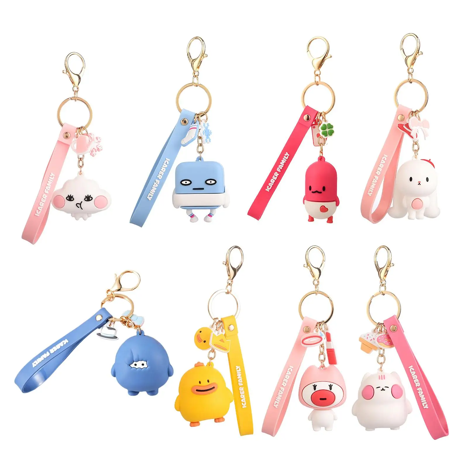 Cartoon Key Chain Purse Charms Handbags Decor Lobster Clasp closure, for Car Keys Adorable Bag Pendant Toy Gifts