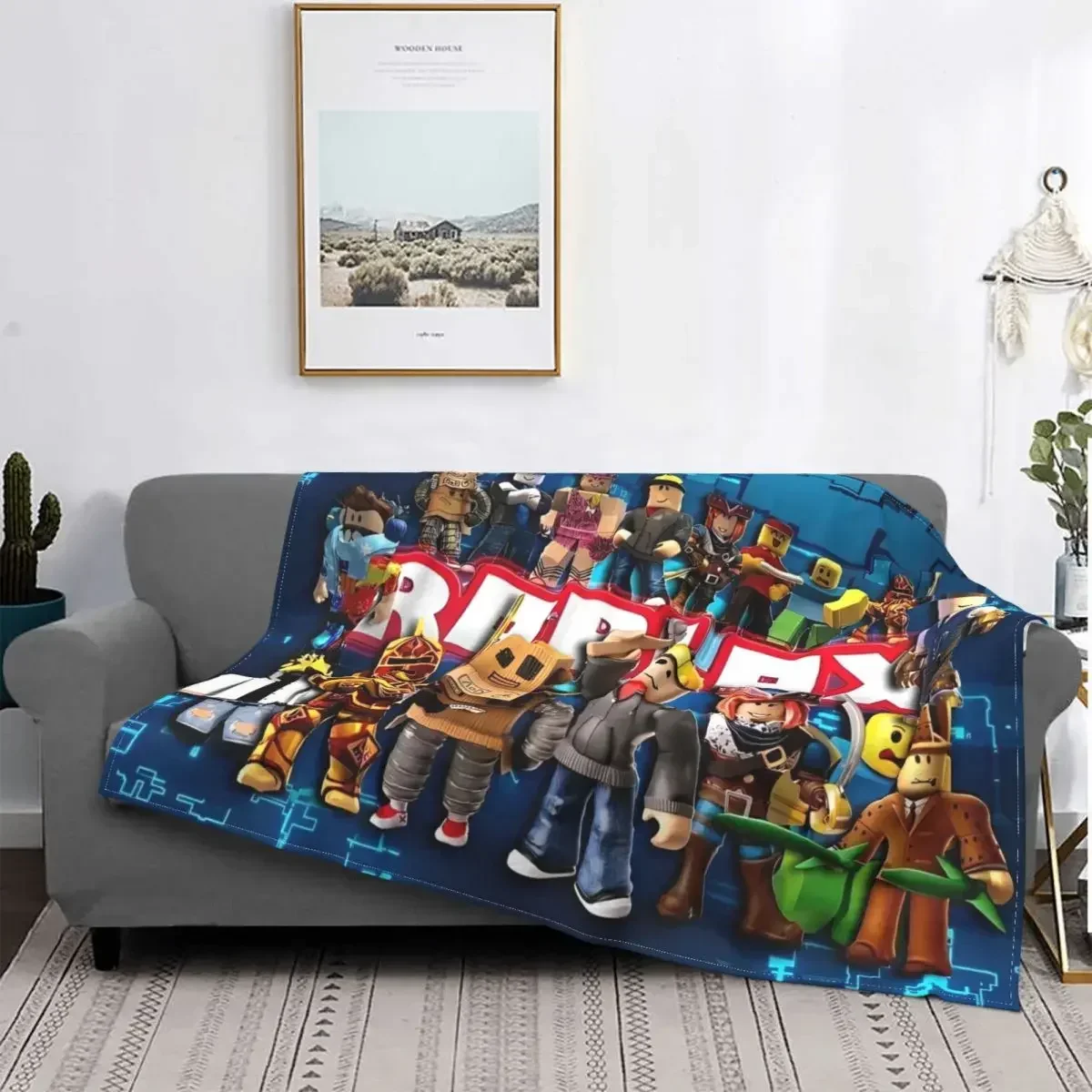 R-Robloxes Spieldecke Spiele Fabrik Flanell Lustige warme Overwurfdecken За Zuhause Frühling Herbst #2