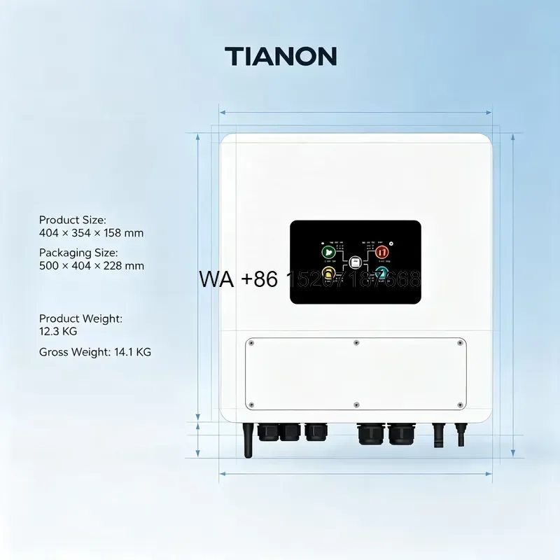 Wmwmnu for Tianon 230Vac IP65 3kW Dual Output Hybrid Solar Inverter on Grid Solar System AC Inverters for Residential Energy