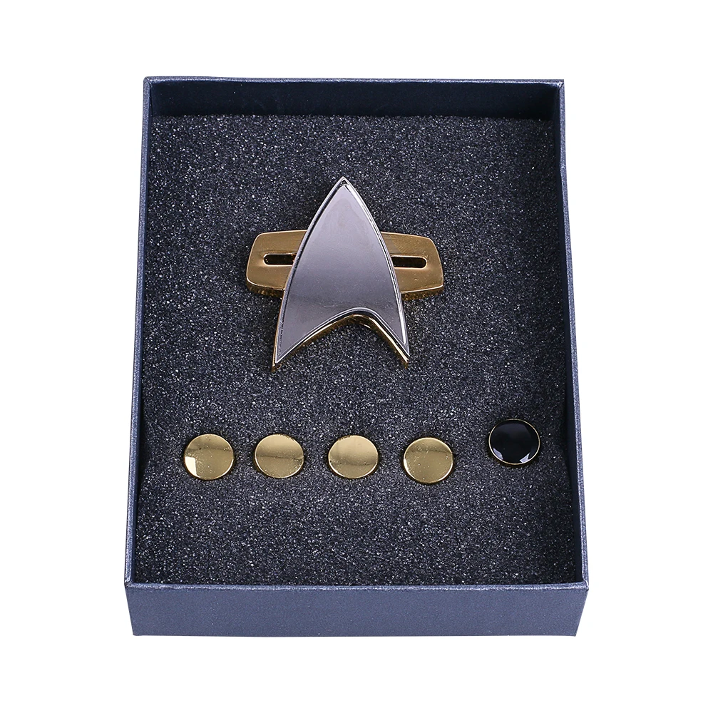 

A Set of 6pcs Badge Voyager Communicator The Next Generation Metal Badges Pin&Rank Pip/Pips for Cosplay Prop
