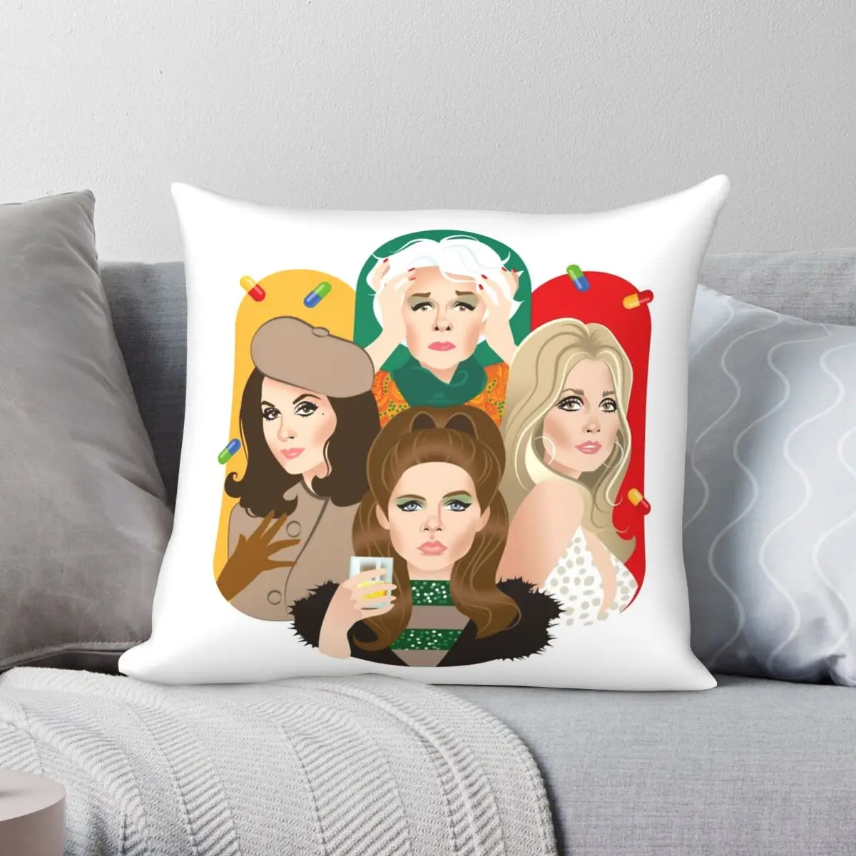 

Dolls Pillowcase Polyester Linen Velvet Creative Zip Decor Throw Pillow Case Home Cushion Case 45x45