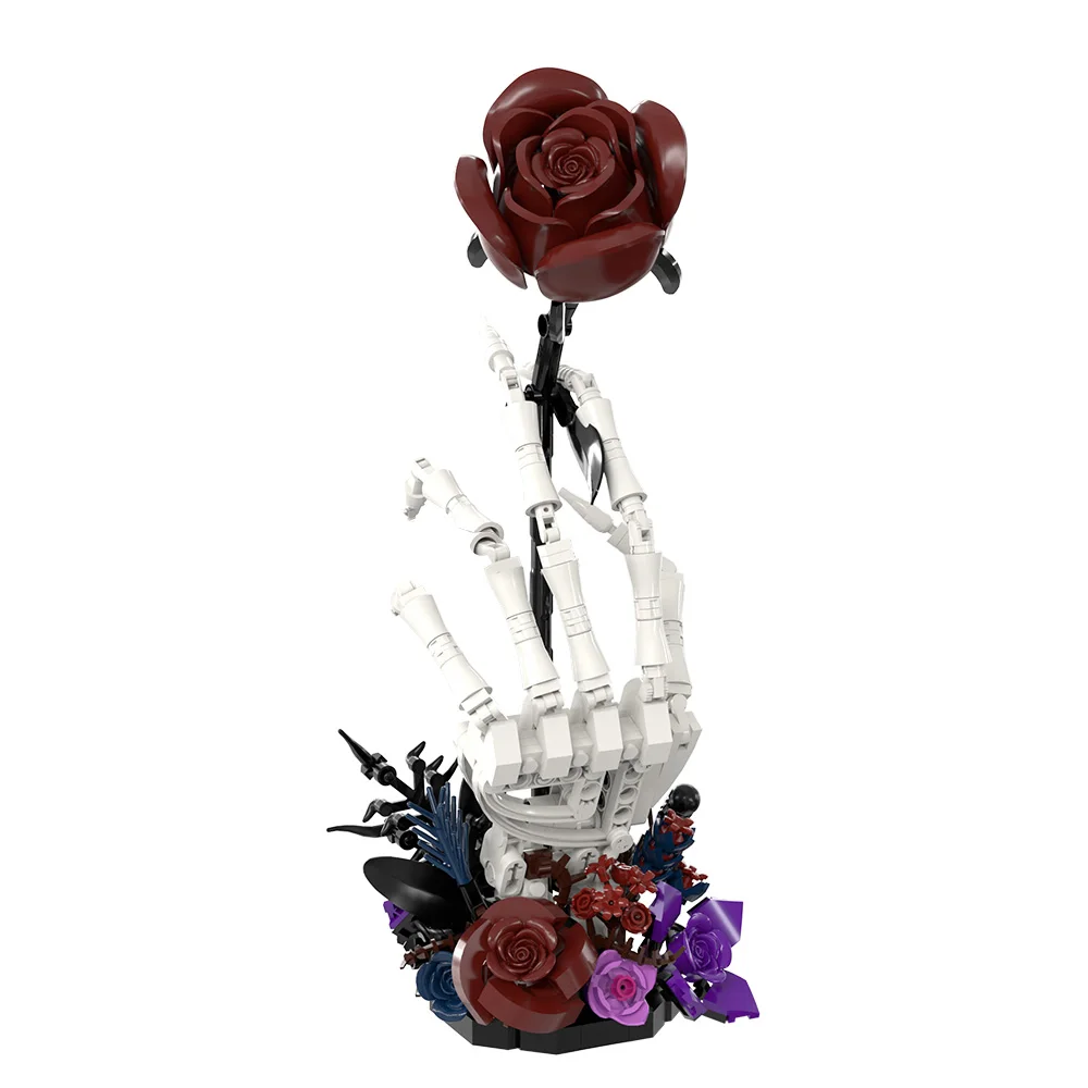 Gobricks MOC Gothic Nether Butterfly Bone, Bloques de Construcción de la Serie Dark Night Rose, Juguetes de Regalo
