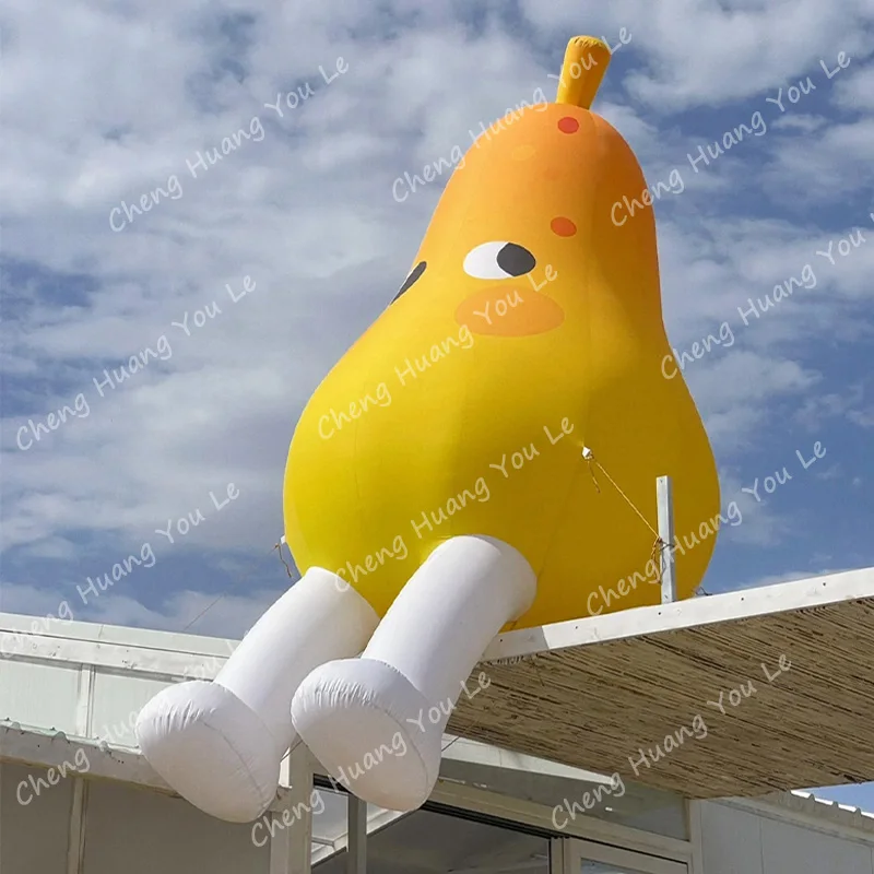 Outdoor advertising decoration inflatable fruit doll cartoon orange pear lemon persimmon with air blower