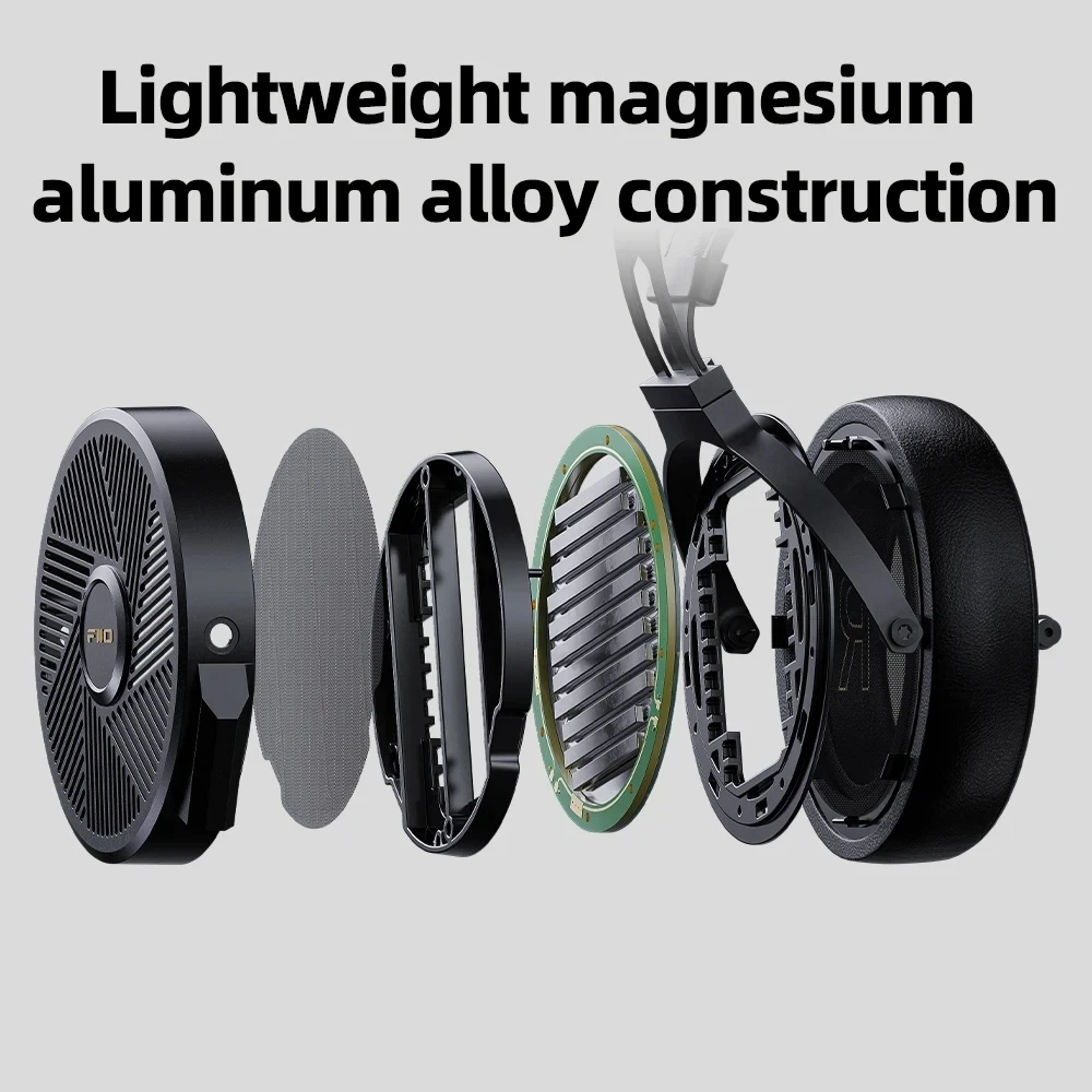 FiiO FT5 HiFi Audio 90 мм плоские магнитные наушники для аудиофилов/студии, отличное звучание, высокочувствительные амбушюры