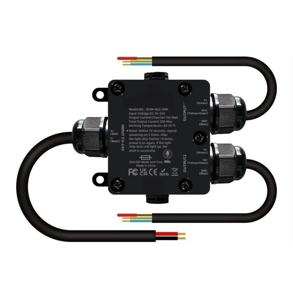 WiFi RGB Driver IP65 LED Controller Stable WiFi Connectivity Over 100 Dynamic Modes LED Strip Controller With Mic