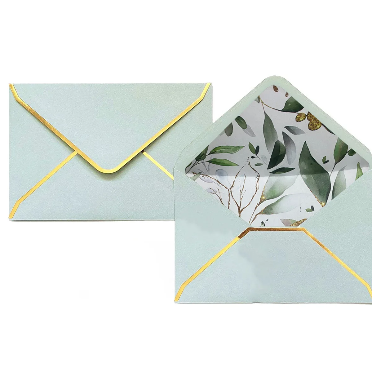 20/40PCS Gold Trim Business Envelopes | Elegant Wedding Invitations, Checks & Invoices | Premium Office Stationery, Multipurpose