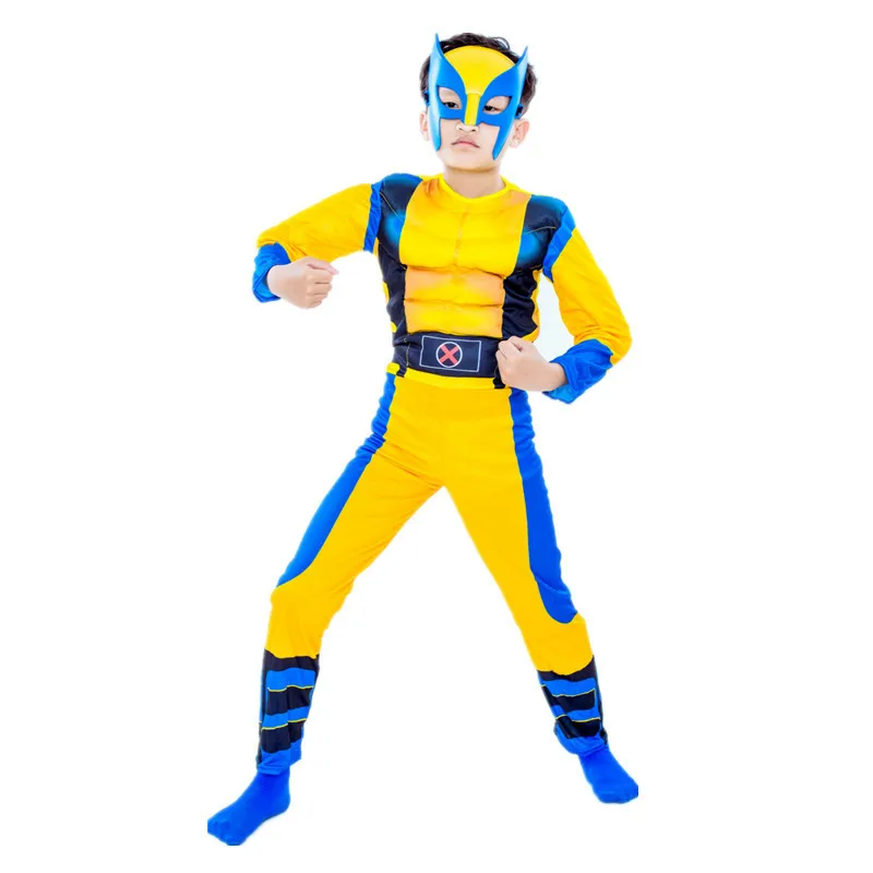 New Wolverine Anime Mask Jumpsuit Wolverine Cosplay Costume Halloween Christmas Kids New Year Costume Superhero Fantasy Kid Gift