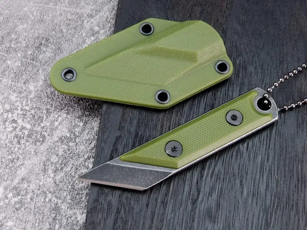 Eafengrow C1146 Fixed Blade Knife 440C Blade G10 Handle EDC Tool Neck Knife for Camping Hiking Fishing with kydex Sheath