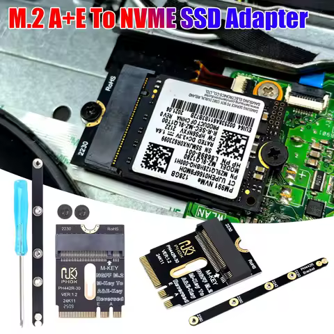 3/2/1PCS M.2 A+E to NVME SSD Adapter A/E Key To M Key PCIE 4.0 Riser Card M2 WIFI Interface for 2230 2242 2260 2280 NVME SSD