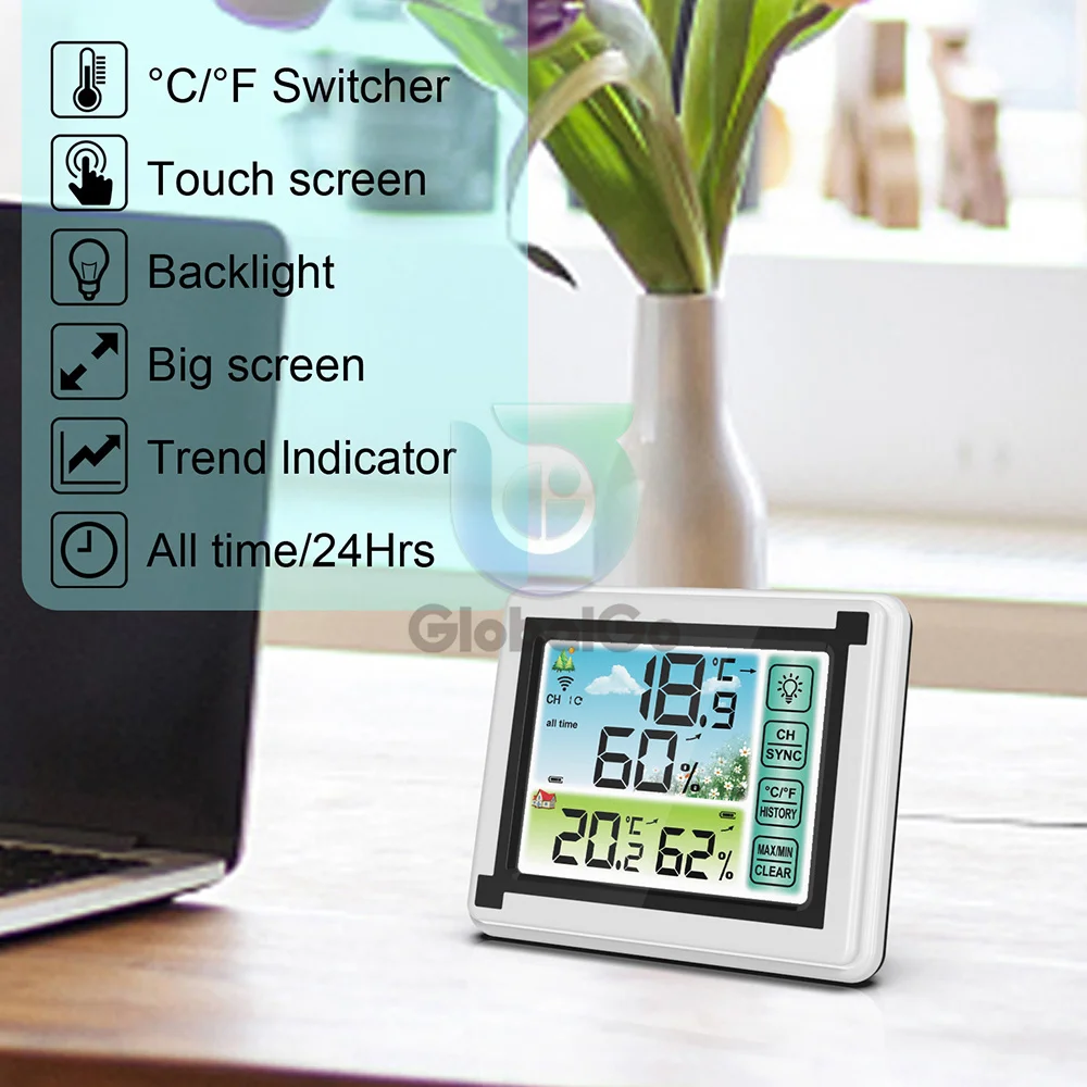 Digital Thermometer Weather Station Wireless Indoor Outdoor thermometer Hygrometer With 3 Sensor Temperature Humidity Monitor