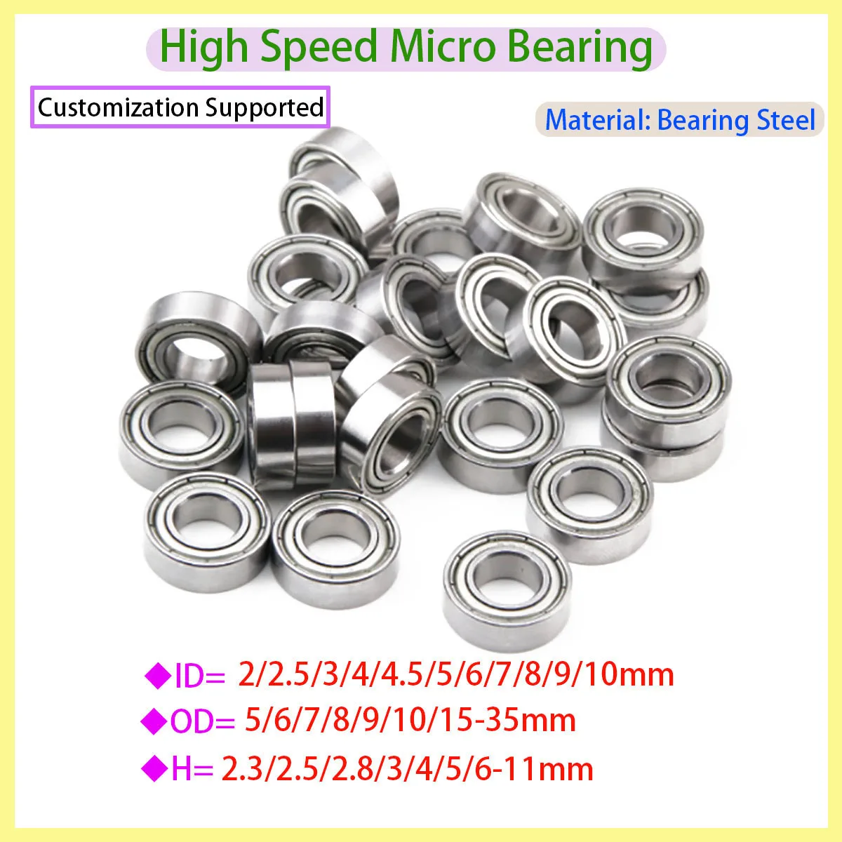 

Mr52zz Mr63zz Mr85zz Mr95zz Mr128zz Mr137 Series Metal Protected Ball Bearings