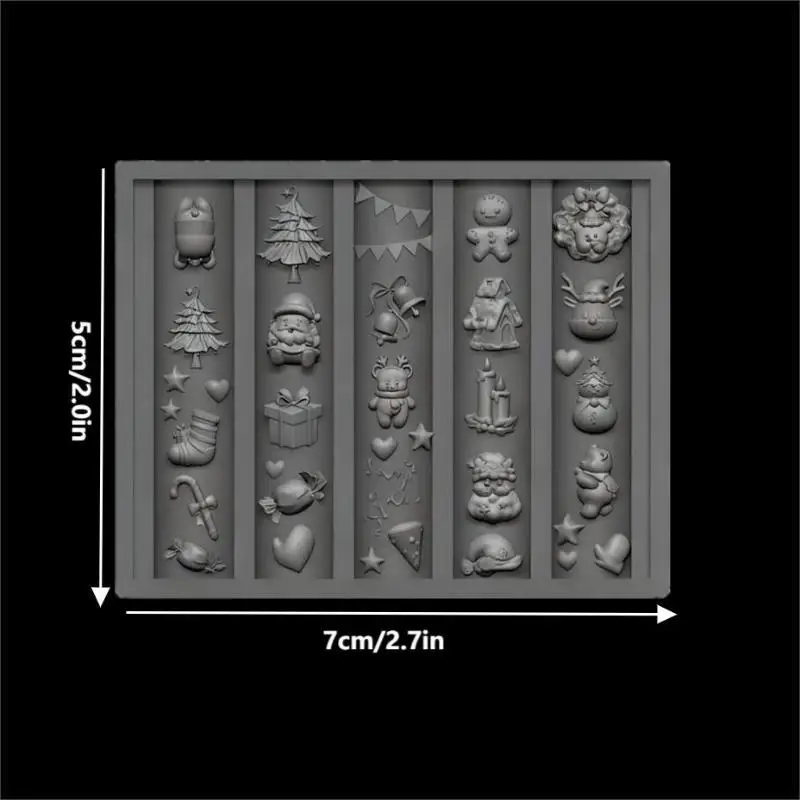 Christmas Snowman Christmas Tree 3d Nail Mold Elk Gingerbread Man Nail Decorations Diy Design Silicone Manicure Mold Nail Art