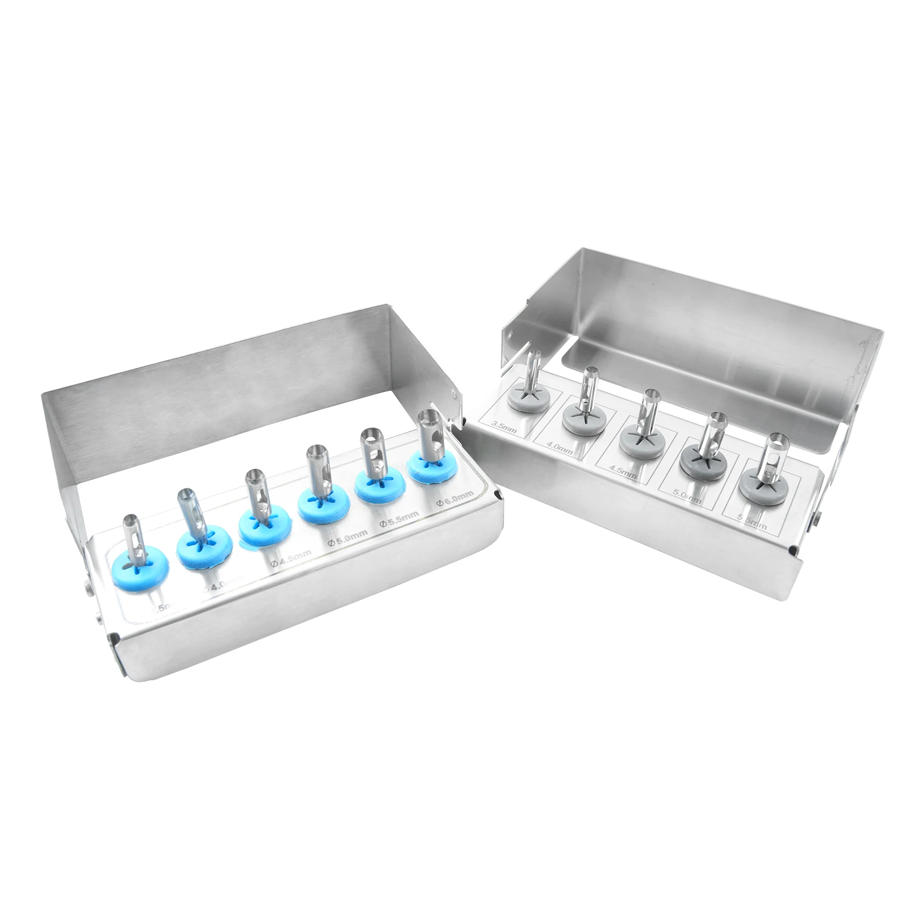 WELLCK 5pcs/Kit Dental Implant Trephine Bur Drill Tissue Punch Planting Tools Stainless Steel Positioning For Low Speed Machine