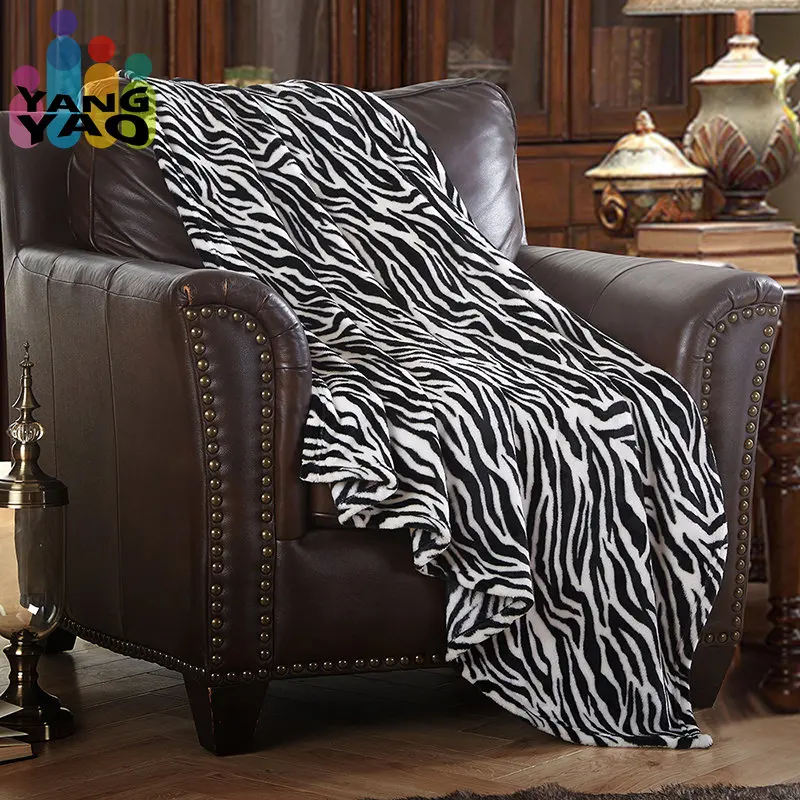 

2023 Brand Thick Warm Blanket Throw Blankets for Sofa Bed Pattern Print Striped Zebra Home Textile Flannel Plush Soft Travel