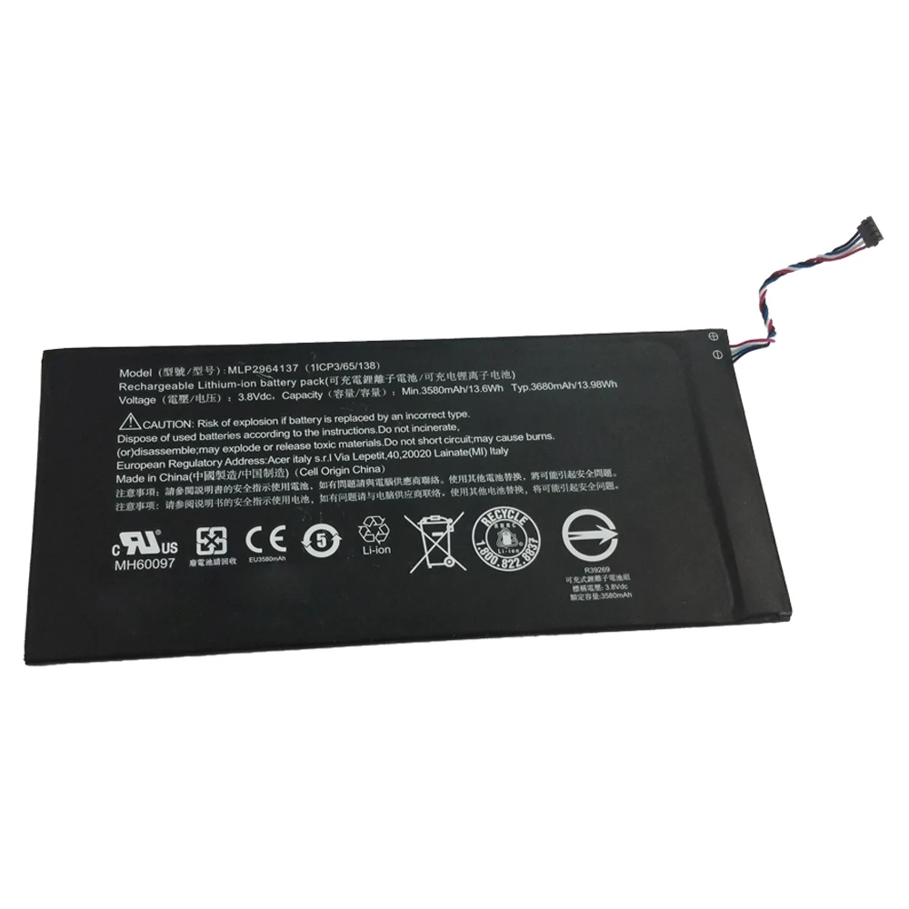 New MLP2964137 3.8V 13.6wh 3580mAh Laptop Battery For Acer A1402 Iconia One 7 B1-730 B1-730HD 16GB Wi-Fi 3165142P A1402