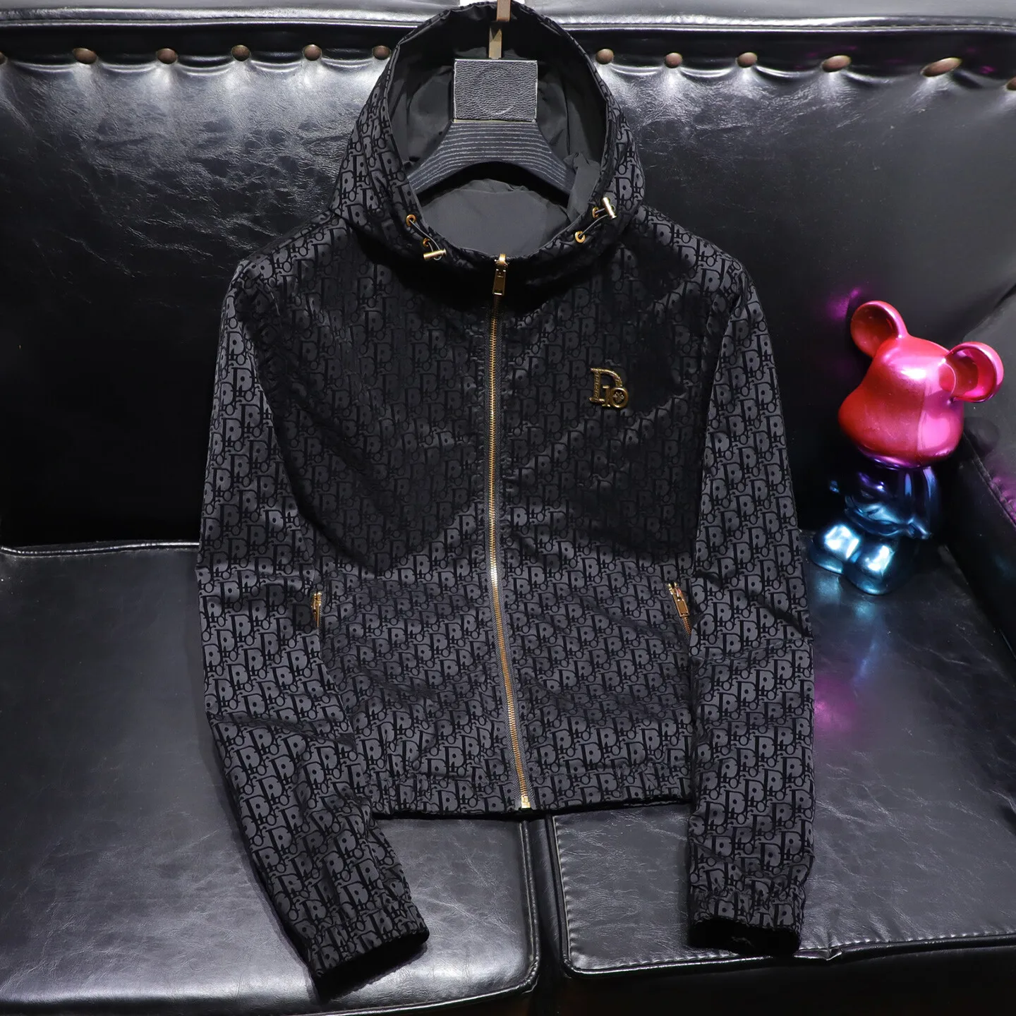 

Men's Double-Sided Wear Floing Print Jaet Hooded Slim Fit Spring Autumn Faion Urban Sle Polyester Nylon Cosite Fiber