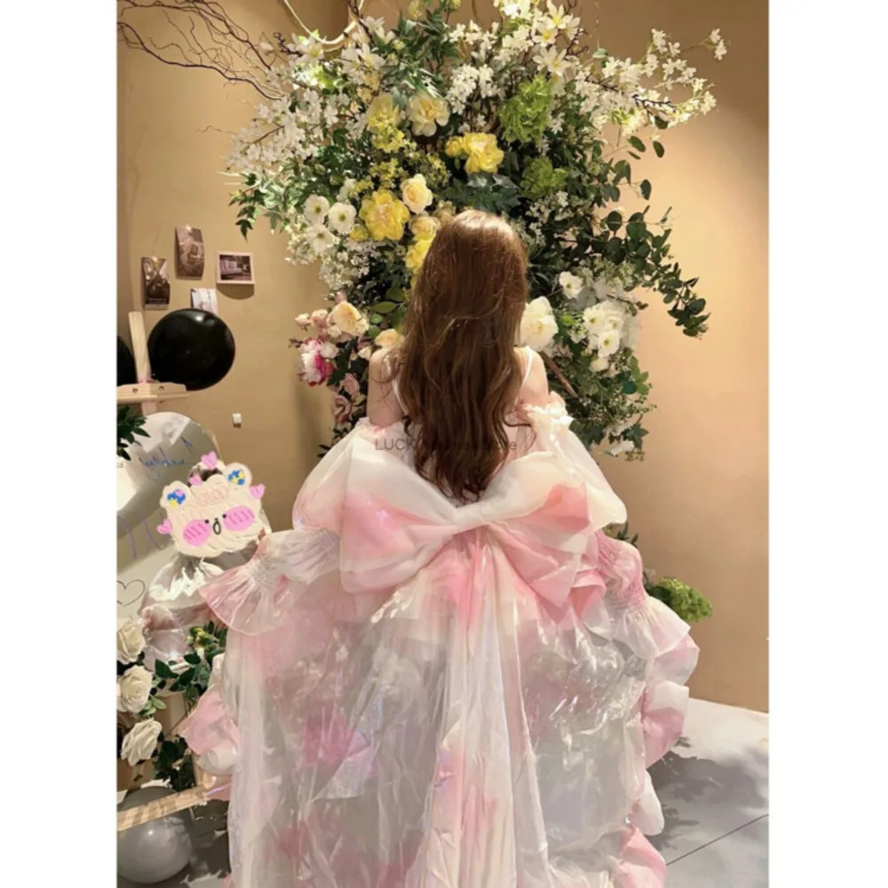 Girl Pink Dress Princess Dress Party Dress For Adult Dress Fluffy Tail Dress for Women Clothing