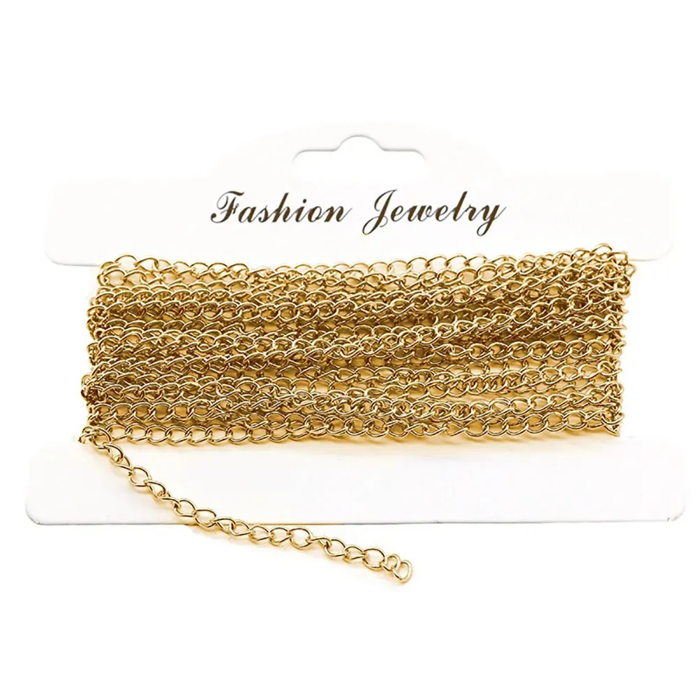 

2/5metre Stainless Steel Gold-plated Adjustment Extension Tail Chain DIY Necklace Bracelet Jewelry Making Materials Wholesale