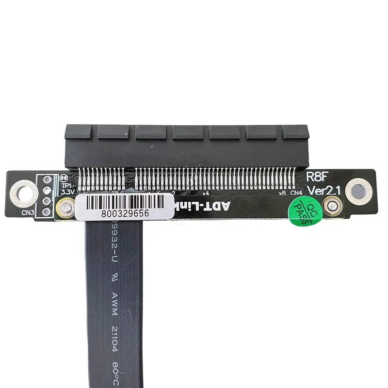 ADT-Link PCI-E X1 إلى X8 كابل تمديد جبيرة الانعطاف 180 درجة لترقية أجهزة الكمبيوتر
