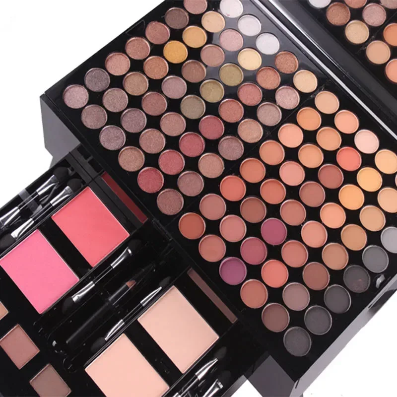 Miss Rose maquillage professionnel 194 couleurs mat miroitant Palette fond de teint cosmétique poudre Blush sourcil contour beauté Kit boîte