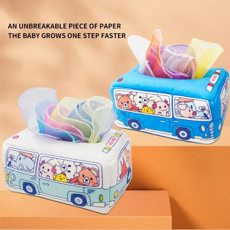 صندوق الأنسجة الحسية للأطفال الصغار ، ألعاب مونتيسوري التعليمية للأطفال ، وشاح حرير ناعم ملون ، تمرين الإصبع ، الهدايا ، 0-18 م