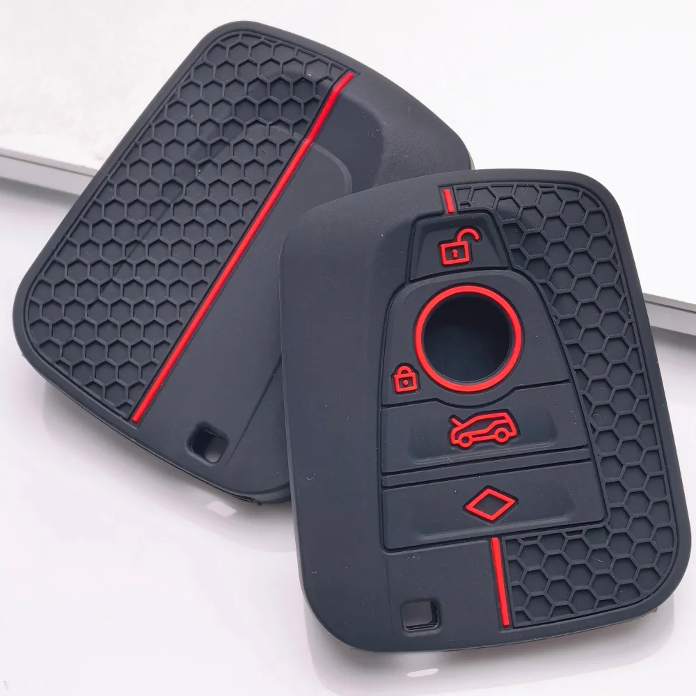 Silicone Car Remote Key Case Cover Holder Shell For BMW I3 I8 Series 2014 2015 2016 2017 2018 Protection Keychain Accessories view 3