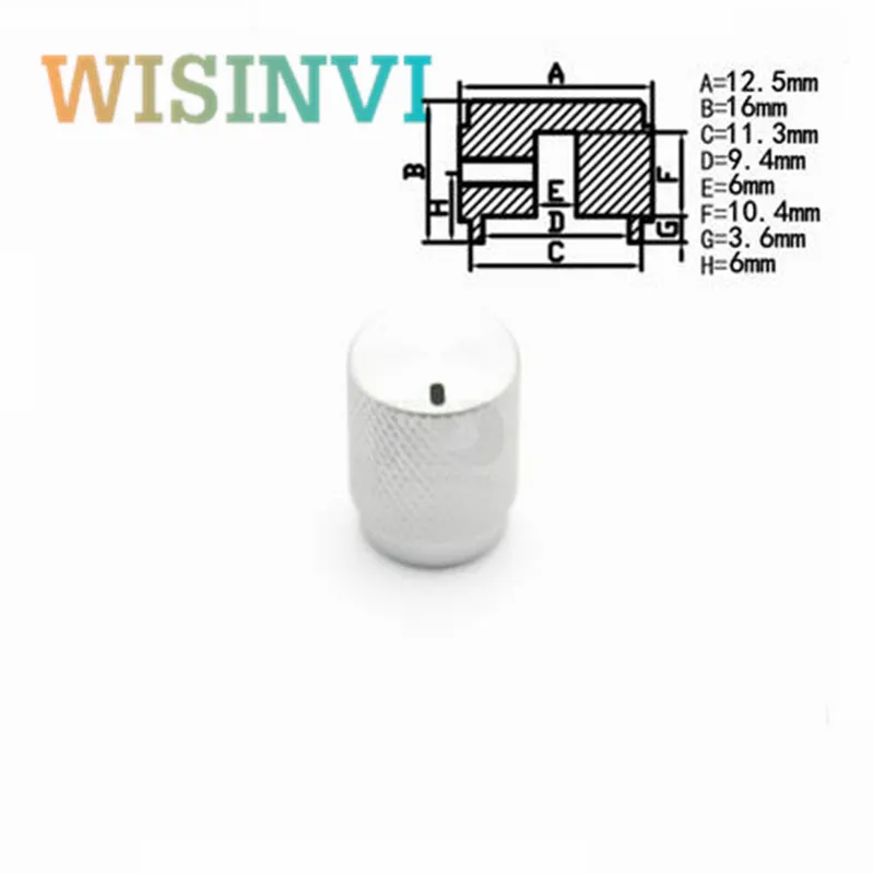 5 Stück 12,5 x 16 mm Potentiometer-Drehknöpfe aus massiver Aluminiumlegierung für Audio-Verstärker, Chassis, Leistungsverstärker, Einstellkappe, rundes Loch 6 mm – Detail 6