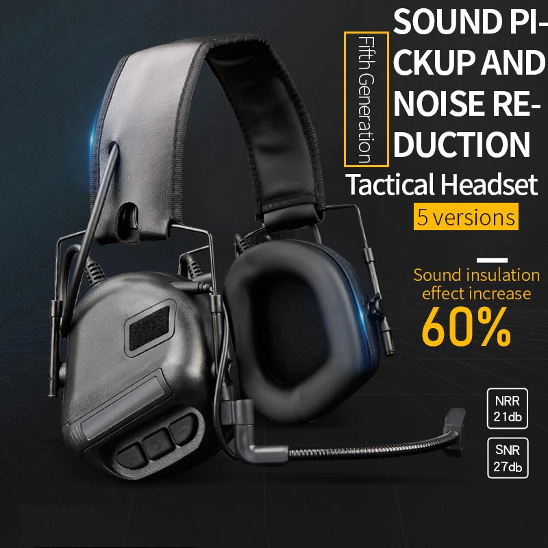 

Tactical Headset Hunting Airsoft Headphone with Noise Reduction Canceling Camouflage Military Combat Shooting Headset