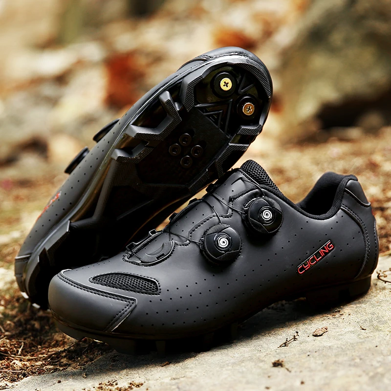 MTB Cycling Shoes Men Self-locking Speed Road Bike Sneakers Racing Women Bicycle Flat Cleat Mountain SPD Clits Footwear