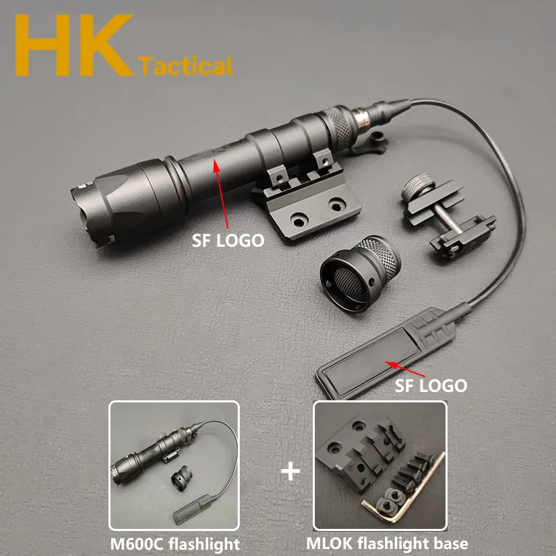 Latarka Airsoft SF metalowa M600C M300C M300 M600 Scout Light Fit 20mm Picatinny Rail Wadsn Hunting Outdoor bron lampa do broni