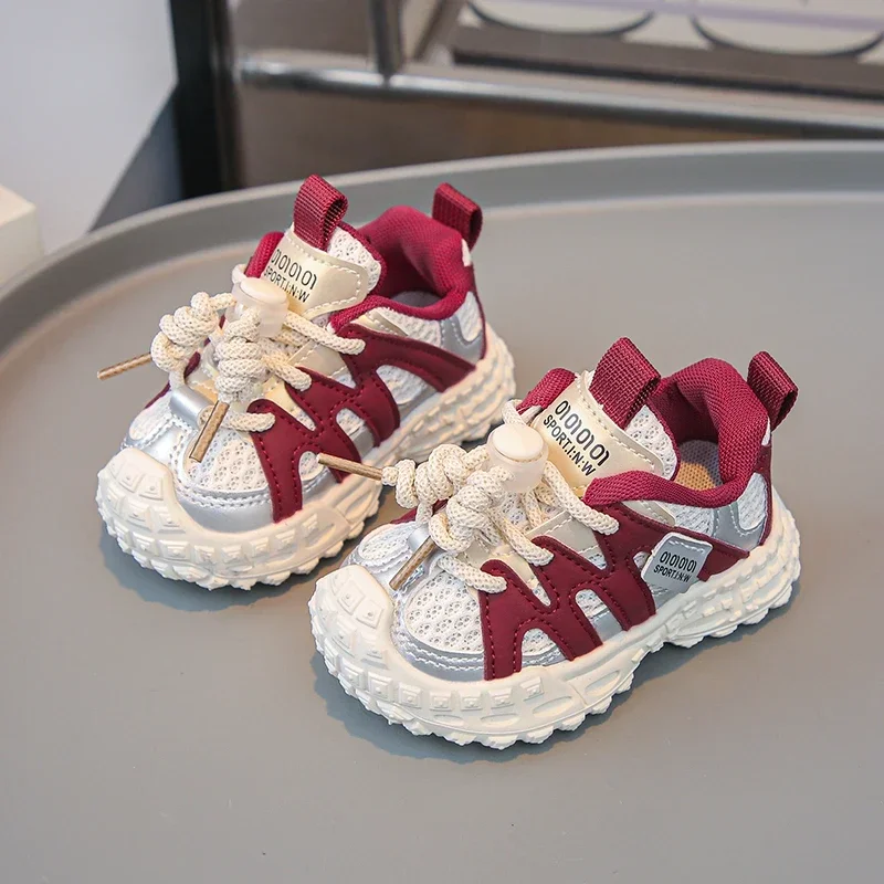 

Baby Walking Shoes Mesh Breathable 2025 New Fashion Toddler Sneaker Pull Rope Soft Sole Boys Girls Sports Running Shoes Non-slip
