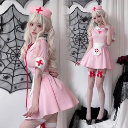 Halloween Adult Costume Female Nurse Costume Pink Japan Pure Lust Role Play Sexy Doctor Nurse Skirt