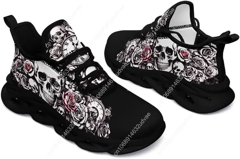 Fashion Skull Running Shoes for Men Women Edgy Elegance Sneakers Gothic Light Weight Mesh EVA Walking Tennis Sports Shoes