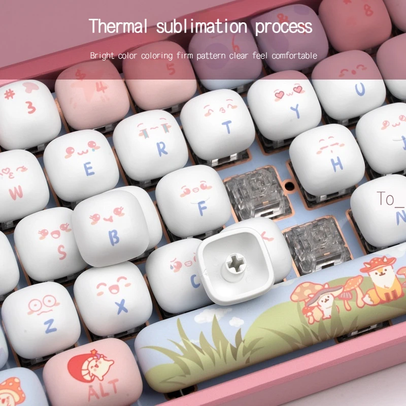 Xvx Mechanical Keyboard Keycap Pbt Material Thermal Sublimation Mog Height Rgb Lighting Effect Anime Girl Keycap 138 Keycaps