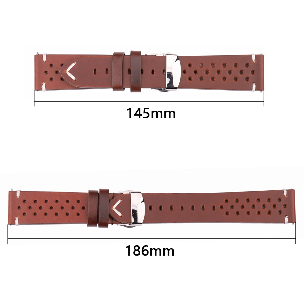 Quick Release Genuine Leather Watch Strap 18mm 20mm 22mm 24mm 4 Colors Butterfly Buckle Bracelet Band