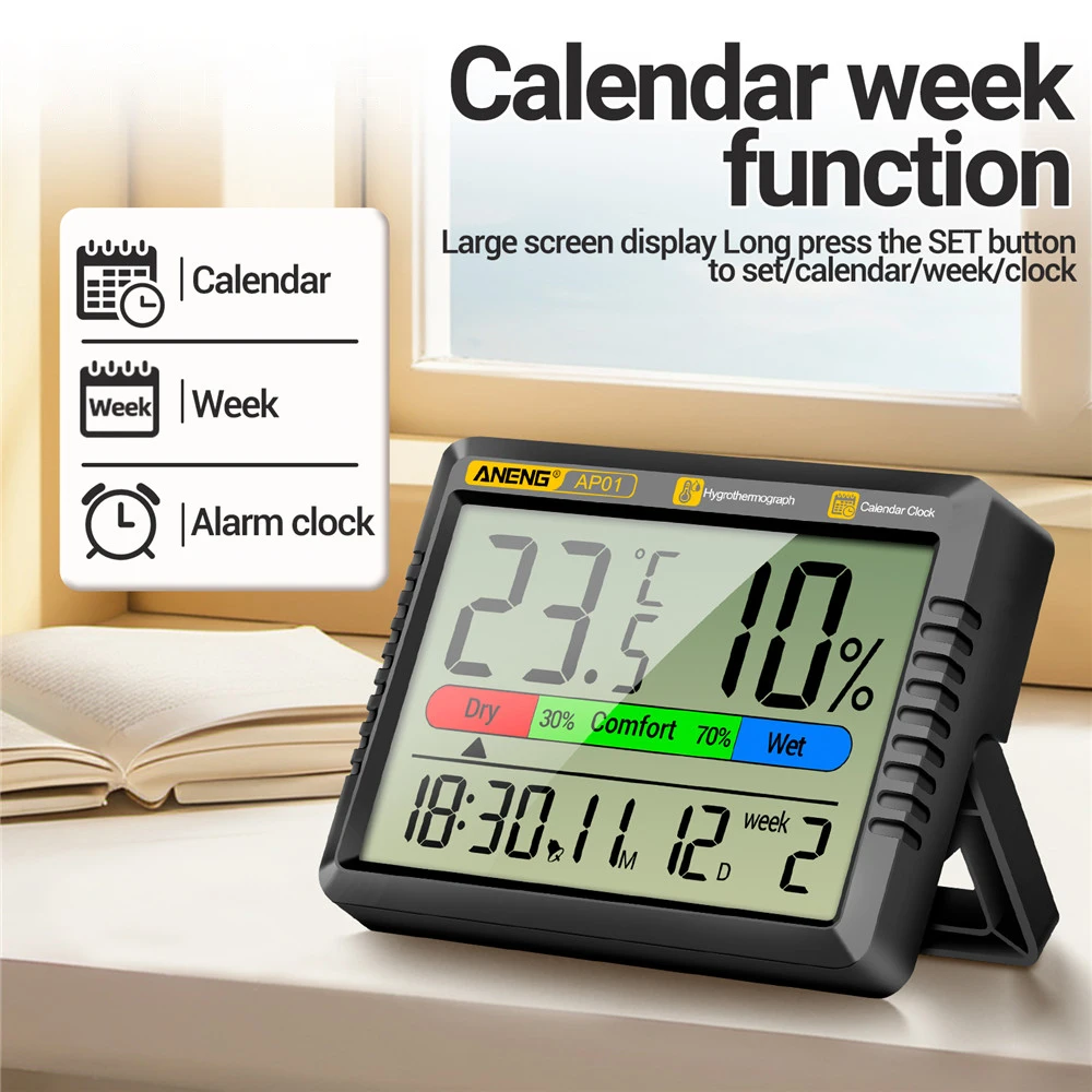 Testeur d'hygromètre numérique Air Therye.com, mesure multiscène, compteur de température et d'humidité,-10 ℃ à 50 ℃, AP01, déterminer la précision