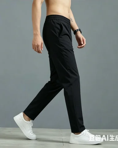 Korean Style Slim Fit Ice Silk Pants For Men Quick Dry Lightweight Business Casual Trousers