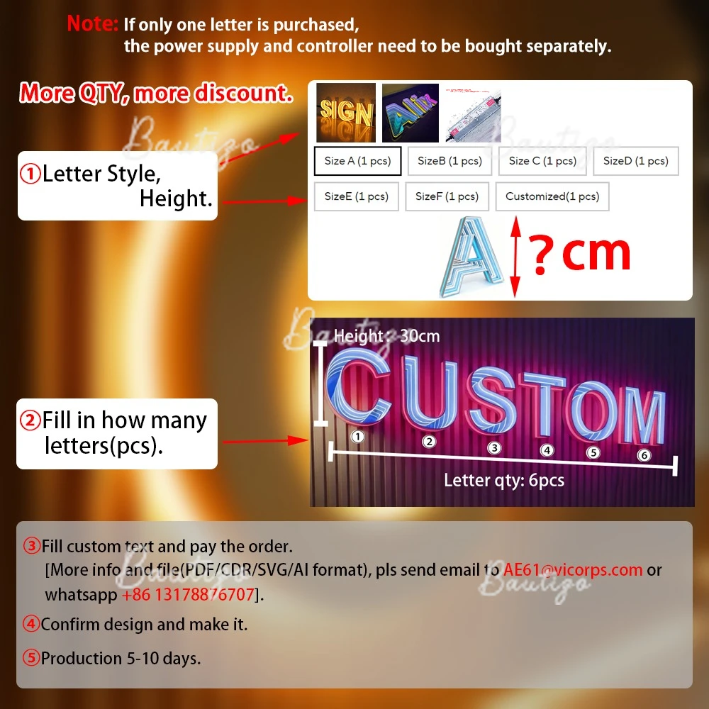 Custom Infinity Mirror Light Up Letters Indoor 3D LED Sign Reception Glowing Wall Decor for Home or Business