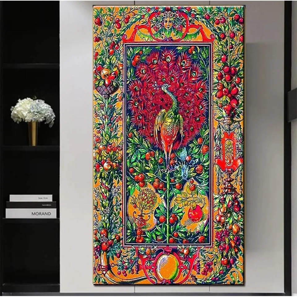 Red-crowned Crane William Morris DIY 5d Diamond Painting Abstract Fruit Tree Flowers Mosaic Cross Stitch Kits Embroidery Decor