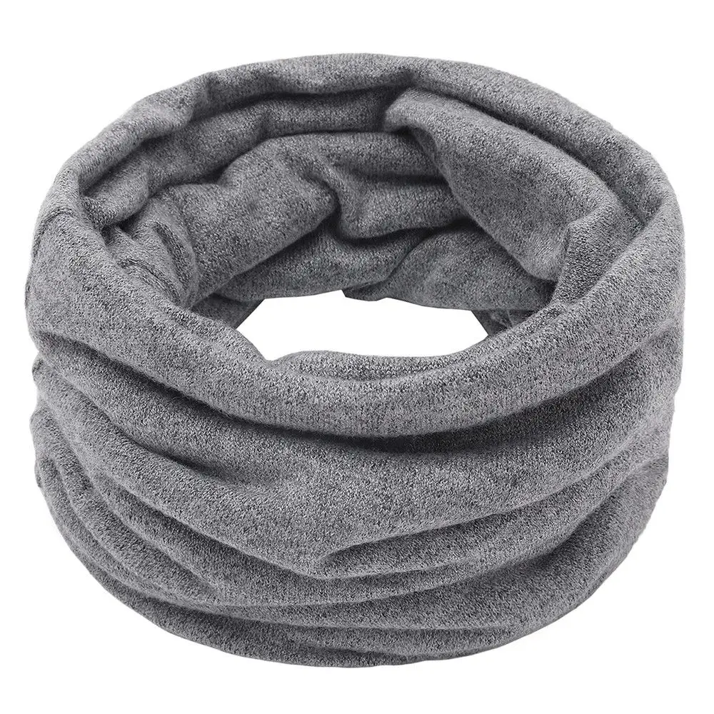 1Pc Winter Warm Brushed Knit Neck Warmer Circle Go Out Wrap Cowl Loop Snood Shawl Outdoor Ski Climbing Scarf For Men Women