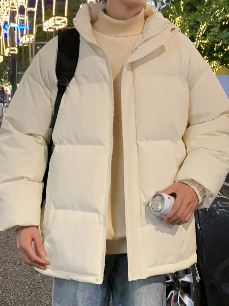 

Мужская утепленная хлопковая куртка 2024 года: зимняя модная повседневная теплая одежда в американском ретро-стиле с воротником-стойкой