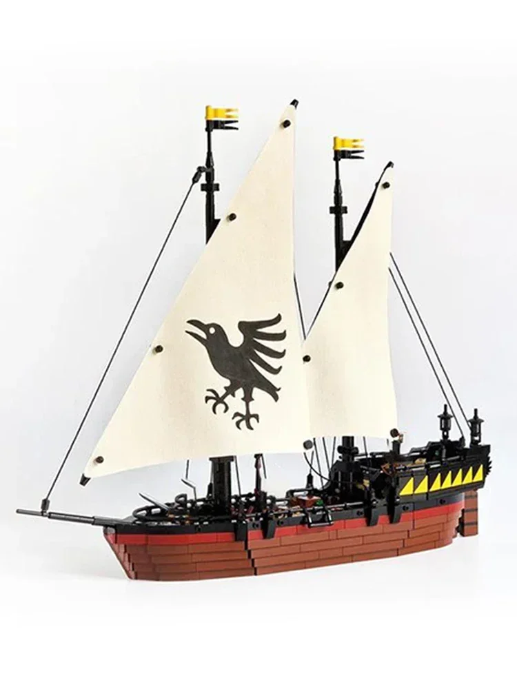 Tecnico Moc Mattoni Nave Pirata Modello Il Corvo Artiglio Barca Modulare Building Blocks Regali Giocattoli Per I Bambini Set FAI DA TE Assemblaggio