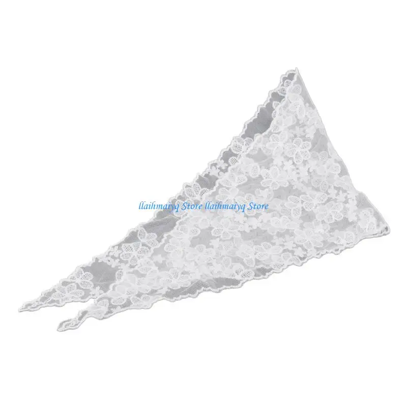 

573B Embroidery Lace Scarf Sweet Girl Headgear Props with Intricated Design for Event