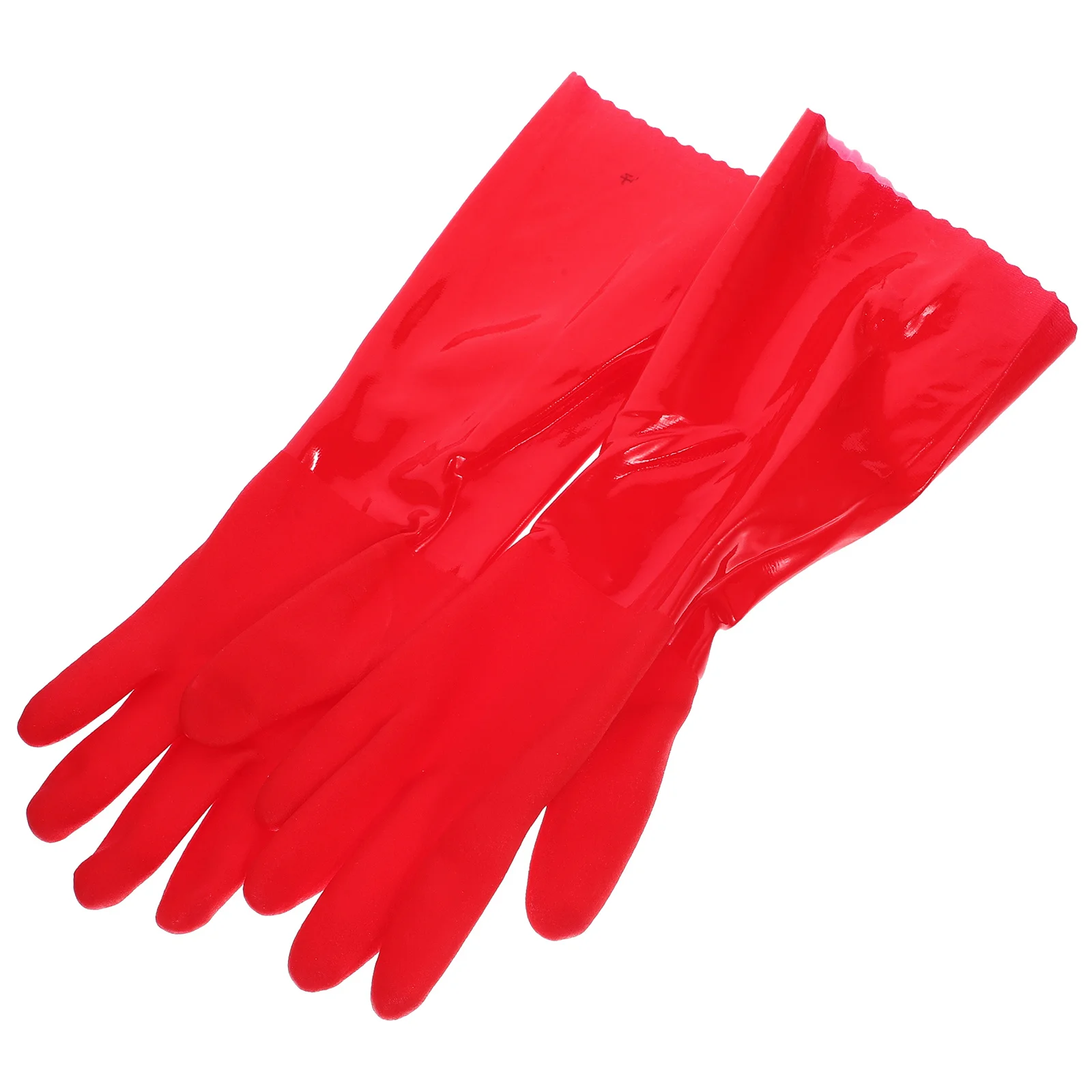 

Anti-Slip Household 37Cm Red Thick Dishwashing Gloves For Kitchen Cleaning Car Wash Garden Laundry Use Reusable Waterproof