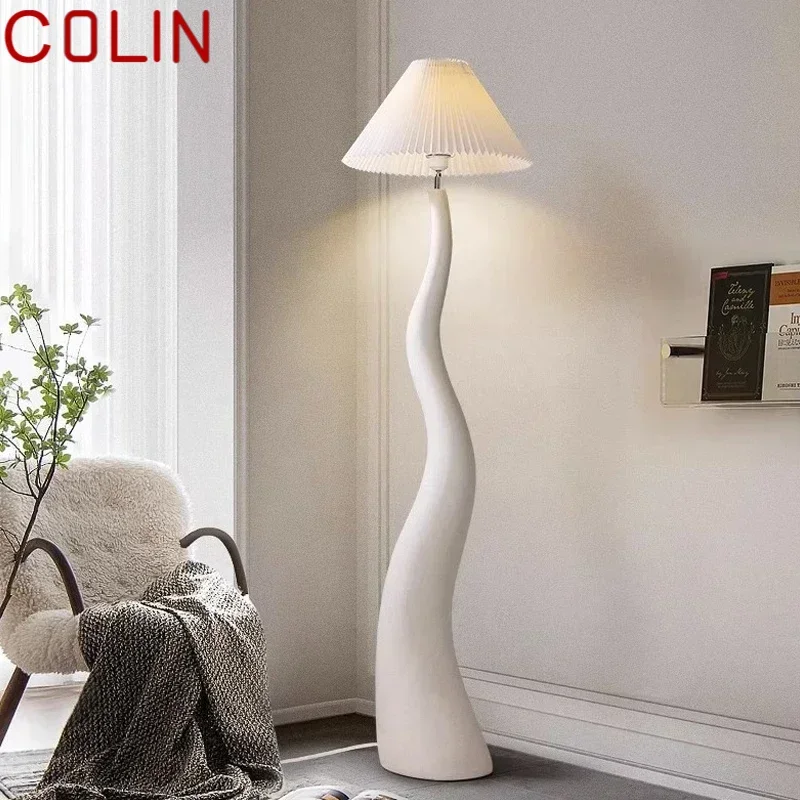 

COLIN Nordic Cream Style Floor Lamp French Style Living Room Bedroom Creative Curved Decorative Atmosphere