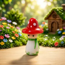 Cute Miniature Glass Mushroom Figurine Ornaments Diy Home Tabletop Fairy Garden Bonsai Micro Landscape Dollhouse Decor Supplies